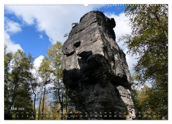 Produktbild: ElbsandSTEIN, kunstwerk der natur (hochwertiger Premium Wandkalender 2026 DIN A2 quer), Kunstdruck in Hochglanz