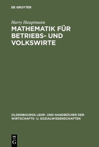 Produktbild: Mathematik f&uuml;r Betriebs- und Volkswirte