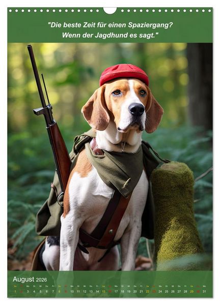 Produktbild: Lustige Jagdhunde mit J&auml;gerlatein (Wandkalender 2026 DIN A3 hoch), CALVENDO Monatskalender