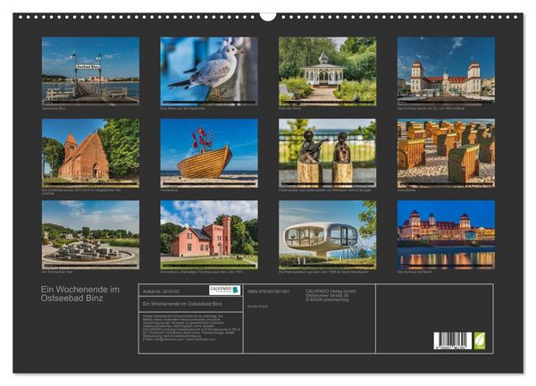 Produktbild: Ein Wochenende im Ostseebad Binz (Wandkalender 2026 DIN A2 quer), CALVENDO Monatskalender