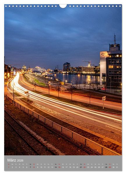 Produktbild: Kiel im Dunkeln. (Wandkalender 2026 DIN A3 hoch), CALVENDO Monatskalender