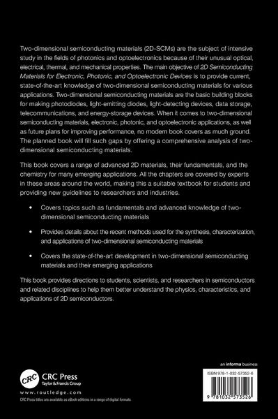 Produktbild: 2D Semiconducting Materials for Electronic, Photonic, and Optoelectronic Devices