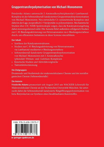 Produktbild: Gruppentransferpolymerisation von Michael-Monomeren