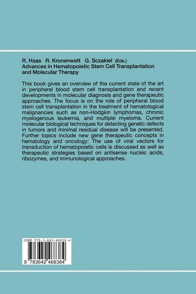 Produktbild: Advances in Hematopoietic Stem Cell Transplantation and Molecular Therapy