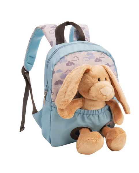 Produktbild: NICI Rucksack mit Pl&uuml;schtier Hase hellblau 21x26cm
