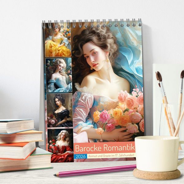 Produktbild: Barocke Romantik. Anmut und Grazie im 17. Jahrhundert (Tischkalender 2026 DIN A5 hoch), CALVENDO Monatskalender