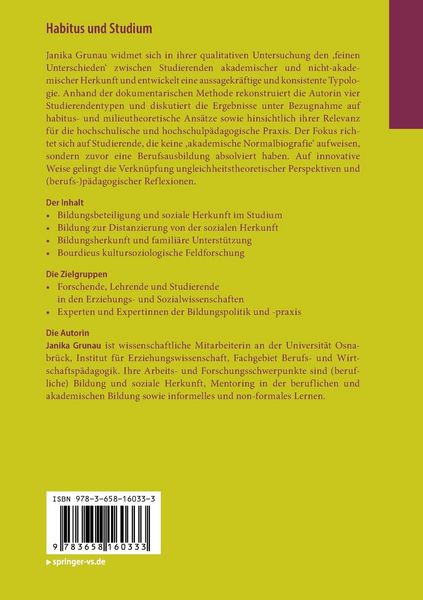 Produktbild: Habitus und Studium