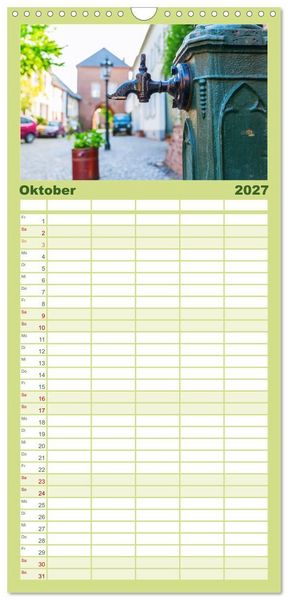 Produktbild: Familienplaner 2027 - Bedburg Alt-Kaster mit 5 Spalten (Wandkalender, 21 x 45 cm) CALVENDO