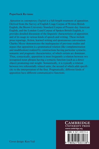 Produktbild: Apposition in Contemporary English