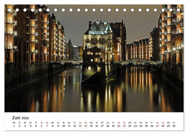 Produktbild: Hamburg schl&auml;ft nie (Tischkalender 2026 DIN A5 quer), CALVENDO Monatskalender