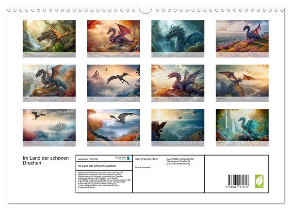 Produktbild: Im Land der sch&ouml;nen Drachen (Wandkalender 2026 DIN A3 quer), CALVENDO Monatskalender