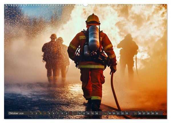 Produktbild: Im Bann der Rettung - Feuerwehr (hochwertiger Premium Wandkalender 2026 DIN A2 quer), Kunstdruck in Hochglanz