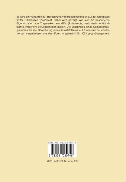 Produktbild: Berechnung von rotationssymmetrischen Schalen aus Kunststoff