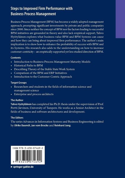 Produktbild: Steps to Improved Firm Performance with Business Process Management