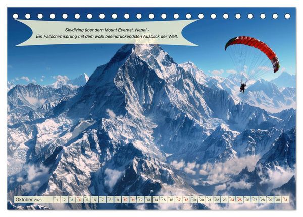 Produktbild: Abenteuerideen f&uuml;r Adrenalin Junkies (Tischkalender 2026 DIN A5 quer), CALVENDO Monatskalender