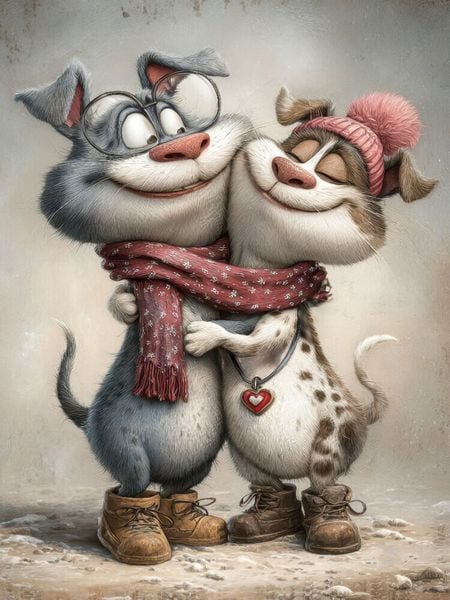 Produktbild: CALVENDO Puzzle Hunde - Liebe | 1000 Teile Lege-Gr&ouml;&szlig;e 64x48cm Foto-Puzzle f&uuml;r gl&uuml;ckliche Stunden