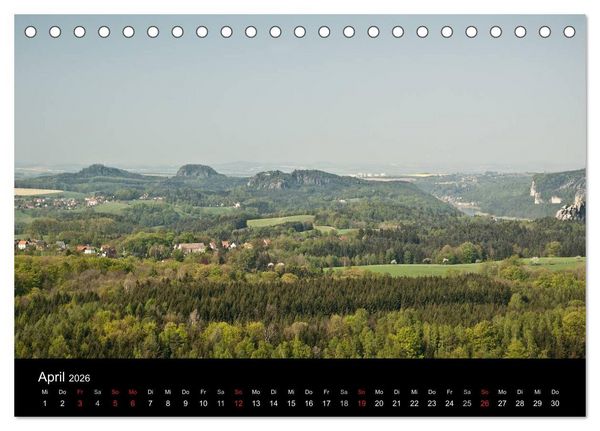 Produktbild: Die s&auml;chsische Schweiz 2026 (Tischkalender 2026 DIN A5 quer), CALVENDO Monatskalender