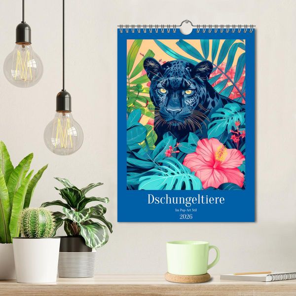 Produktbild: Dschungeltiere im Pop-Art Stil (Wandkalender 2026 DIN A4 hoch), CALVENDO Monatskalender