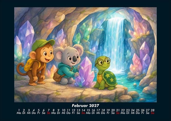 Produktbild: Wasserf&auml;lle der Fantasie mit Milo, Kiki & Taz 2027 Fotokalender DIN A4