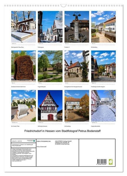 Produktbild: Friedrichsdorf in Hessen vom Stadtfotograf Petrus Bodenstaff (Wandkalender 2027 DIN A2 hoch), CALVENDO Monatskalender