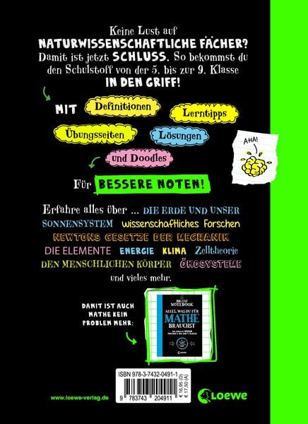 Produktbild: Big Fat Notebook - Alles, was du f&uuml;r Physik, Chemie und Bio brauchst - Das geballte Wissen von der 5. bis zur 9. Klasse. Mit Bonuswissen: Erdkunde