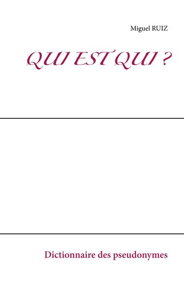 Produktbild: Qui est qui ?