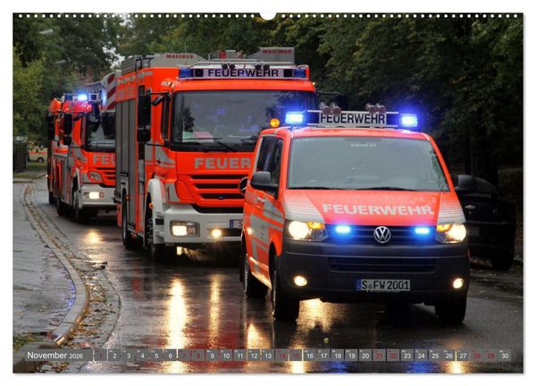 Produktbild: Einsatzfahrzeuge der Feuerwehr Stuttgart (hochwertiger Premium Wandkalender 2026 DIN A2 quer), Kunstdruck in Hochglanz