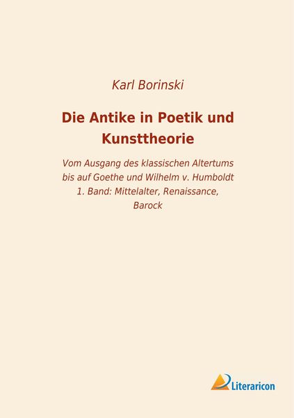 Produktbild: Die Antike in Poetik und Kunsttheorie