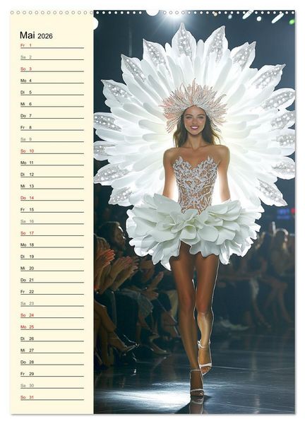 Produktbild: Bl&uuml;tenzauber. High Fashion auf dem Catwalk (hochwertiger Premium Wandkalender 2026 DIN A2 hoch), Kunstdruck in Hochglanz