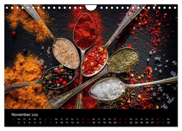 Produktbild: Spice Art - Gew&uuml;rze in Szene gesetzt (Wandkalender 2026 DIN A4 quer), CALVENDO Monatskalender