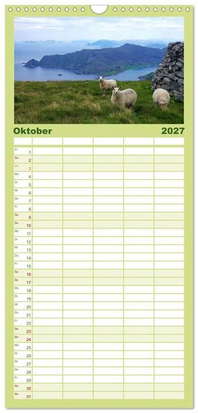 Produktbild: Familienplaner 2027 - Norwegen PUR mit 5 Spalten (Wandkalender, 21 x 45 cm) CALVENDO