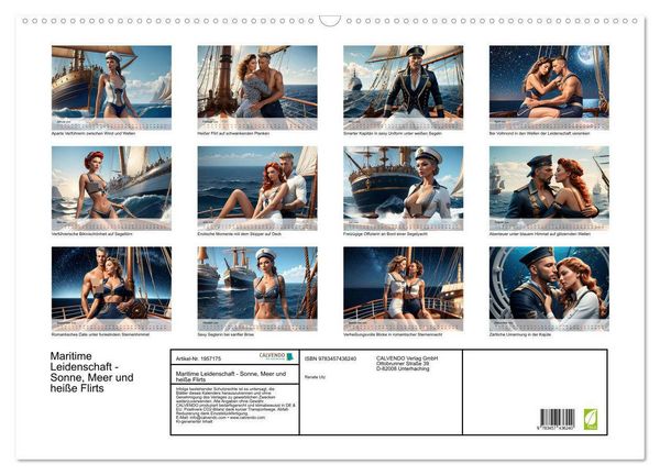 Produktbild: Maritime Leidenschaft - Sonne, Meer und hei&szlig;e Flirts (Wandkalender 2026 DIN A2 quer), CALVENDO Monatskalender