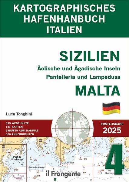 Produktbild: Kartographisches hafenhandbuch 4. Sizilien. &Auml;olische und &Auml;gadische Inseln Pantelleria und Lampedusa, Malta. Auch online verf&uuml;gbar