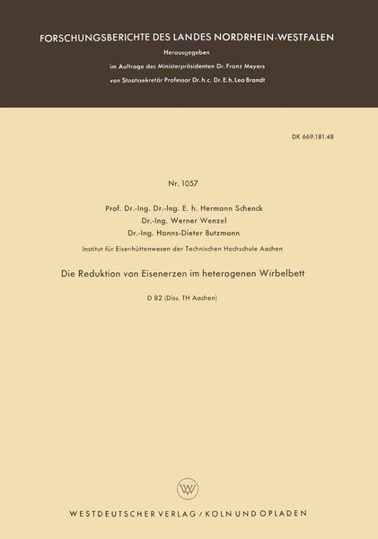 Produktbild: Die Reduktion von Eisenerzen im heterogenen Wirbelbett