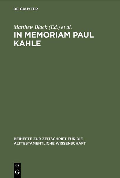 Produktbild: In Memoriam Paul Kahle