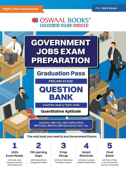 Oswaal Government Exams Question Bank Graduation Pass | Quantitative Aptitude | for 2024 Exam