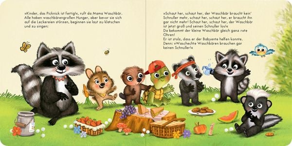 Produktbild: Der Baby Waschb&auml;r braucht keinen Schnuller mehr