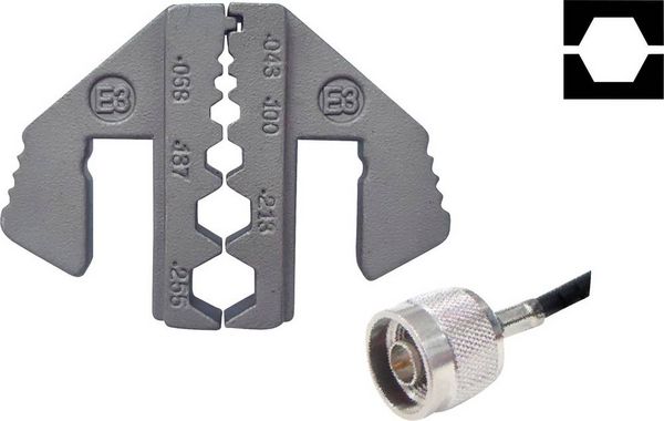 Produktbild: TOOLCRAFT PLE-0E6 Crimp-Eins&auml;tze Geeignet f&uuml;r Kabeltyp: RG59, RG58, RG6 Passend f&uuml;r Marke (Zangen): TOOLCRAFT PZ-500