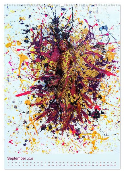 Produktbild: Farbakte - Action Paintings (Wandkalender 2026 DIN A2 hoch), CALVENDO Monatskalender