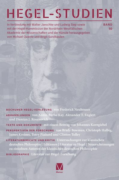 Produktbild: Hegel-Studien Band 50