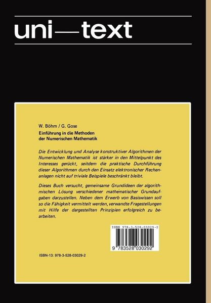 Produktbild: Einf&uuml;hrung in die Methoden der Numerischen Mathematik