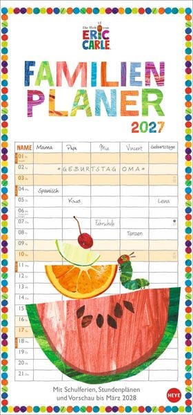 Produktbild: Die kleine Raupe Nimmersatt Familienplaner 2027