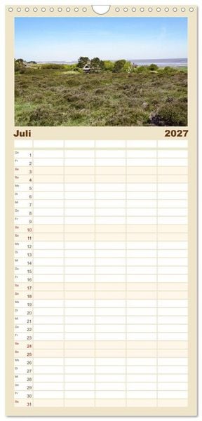 Produktbild: Familienplaner 2027 - Vielf&auml;ltiges Sylt - Mehr als Strand mit 5 Spalten (Wandkalender, 21 x 45 cm) CALVENDO