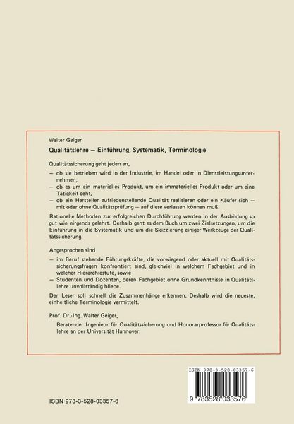 Produktbild: Qualit&auml;tslehre
