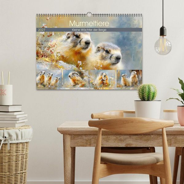 Produktbild: Murmeltiere. Kleine W&auml;chter der Berge (Wandkalender 2027 DIN A3 quer), CALVENDO Monatskalender