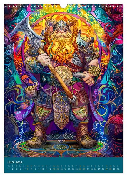 Produktbild: Wikinger Action - Comic-Helden inspiriert von den Nordm&auml;nnern (Wandkalender 2026 DIN A3 hoch), CALVENDO Monatskalender