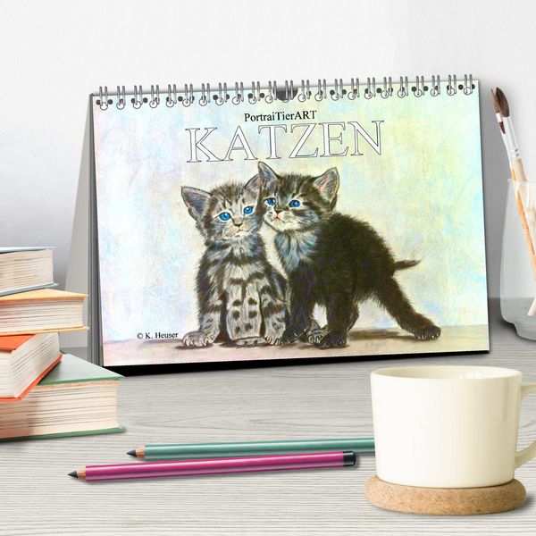 Produktbild: KATZEN PortraiTierART (Tischkalender 2026 DIN A5 quer), CALVENDO Monatskalender