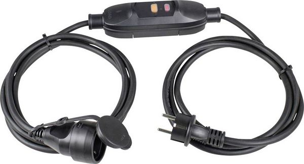 Produktbild: AS Schwabe 45222 Personenschutz-Verl&auml;ngerungskabel PRCD 230V Schwarz IP44