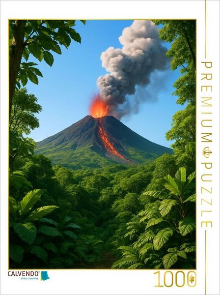 CALVENDO Puzzle Tropenvulkan Vulkanausbruch | 1000 Teile Lege-Größe 64x48cm Foto-Puzzle für glückliche Stunden