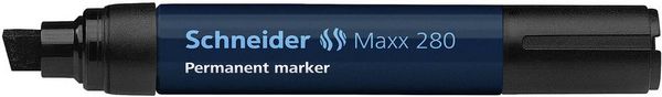 Produktbild: Schneider Permanent-Marker Maxx 280, schwarz, Keilspitze 4+12mm